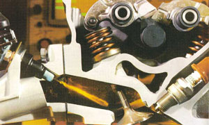 Picture of a fuel injector in operation
